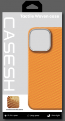 Чехол-накладка (пластиковый) Apple iPhone 17 Pro Max CaseSH Tactile Woven Magnetic Metal Frame Orange (S6)