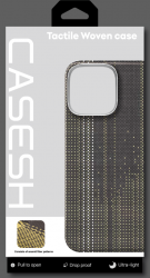 Чехол-накладка (пластиковый) Apple iPhone 17 Pro Max CaseSH Tactile Woven Magnetic Metal Frame Black/Brown (S34)