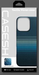 Чехол-накладка (пластиковый) Apple iPhone 17 Pro CaseSH Tactile Woven Magnetic Metal Frame Blue (S2)