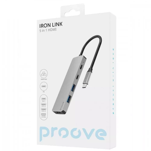Proove Iron Link 5 in 1 2xType-C + 2xUSB3.0 + HDMI (HBIL00222024)