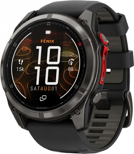 Garmin Fenix 8 Pro 51 mm MicroLED Carbon Gray Titanium with Black/Pebble Gray (010-03380-00/01)
