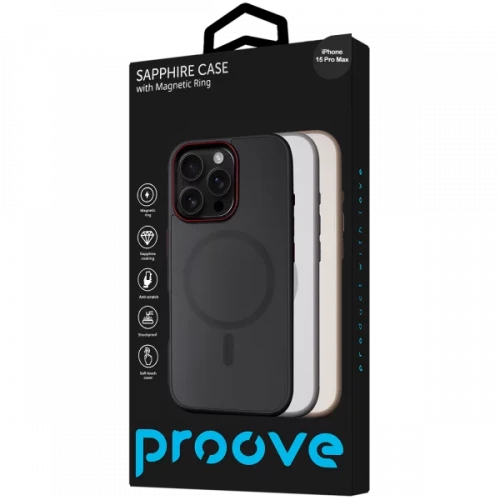 Чехол-накладка (силиконовый) Apple iPhone 15 Pro Proove Sapphire Case with Magnetic Ring Black Titanium