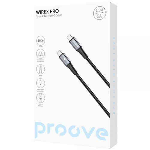 Proove WireX Pro Type-C to Type-C 100W 1.5m Black (CCWX11002201)