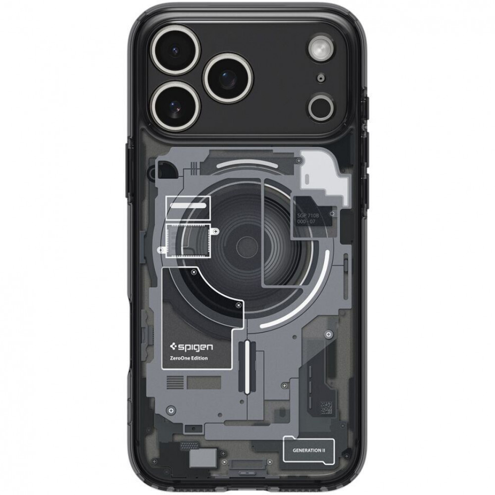 Чехол-накладка (силиконовый) Apple iPhone 17 Pro Max Spigen Ultra Hybrid MagSafe Zero One Black (ACS10289)