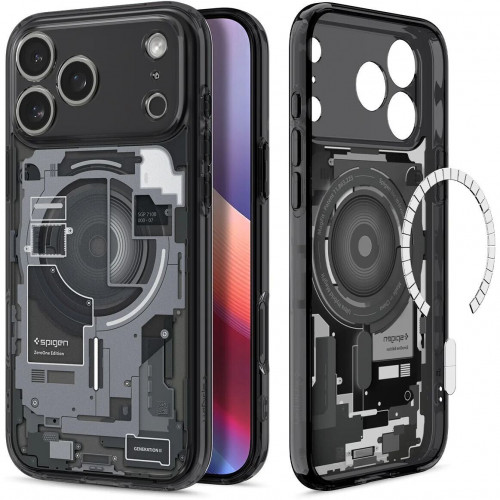 Чохол-накладка (силіконовий) Apple iPhone 17 Pro Max Spigen Ultra Hybrid MagSafe Zero One Black (ACS10289)