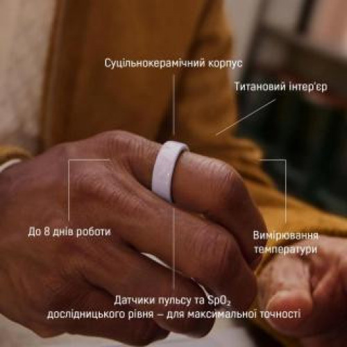 Oura Ring 4 Ceramic Cloud Size 7 (JZ90-57460-07)