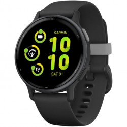 Garmin vivoactive 5 Slate Aluminum Bezel with Black Case and Silicone Band (010-02862-10/50/5A) (New, без коробки)