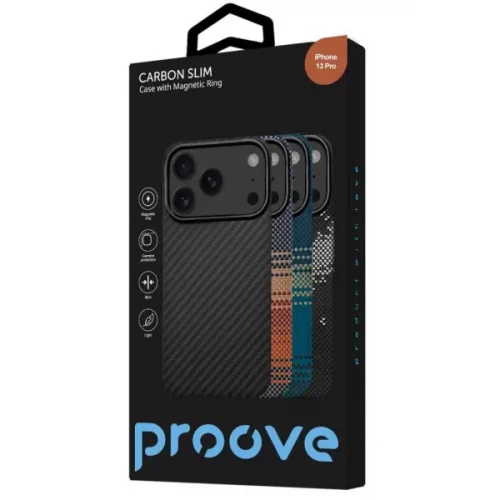 Чехол-накладка (карбоновый) Apple iPhone 13 Pro Proove Carbon Slim with Magnetic Ring Starfield