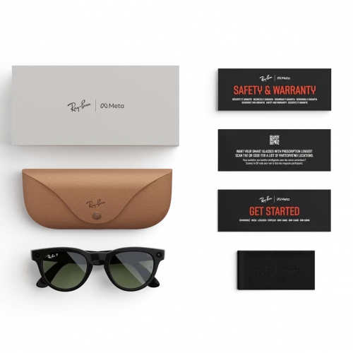 Ray-Ban Meta Headliner Gen 2 Standard Shiny Black Frame / G-15 Green Lenses (RW4013 601/71 50-23)