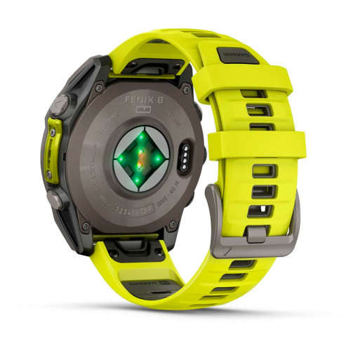 Garmin Fenix 8 47mm Solar Sapphire Titanium w. Amp Yellow/Graphite Silicone Band (010-02906-20/21) openbox