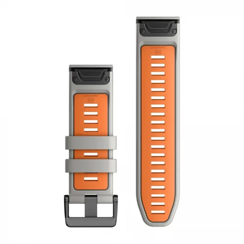 Garmin QuickFit 26 Watch Bands Silicone Fog Gray/Ember Orange (010-13281-02)