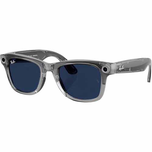 Ray-Ban Meta Wayfarer Gen2 Standard Shiny Transparent Grey Frame/Clear Sapphire Lenses (RW4012 6840MF 50-22)