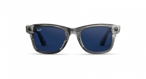 Ray-Ban Meta Wayfarer Gen2 Standard Shiny Transparent Grey Frame/Clear Sapphire Lenses (RW4012 6840MF 50-22)
