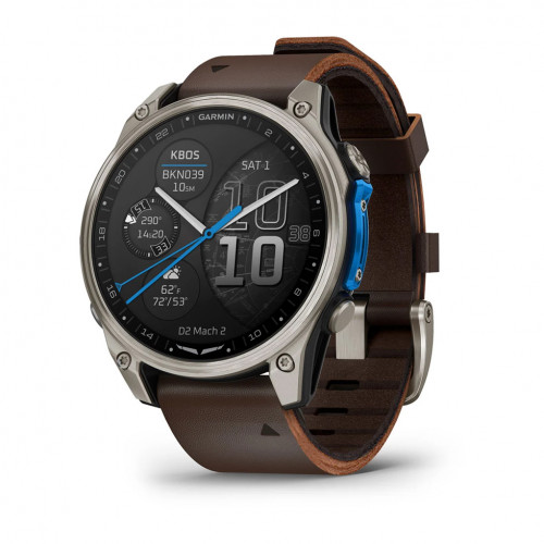 Garmin D2 Mach 2 47mm Titanium w. Oxford Brown Leather Band (010-02904-30/31)