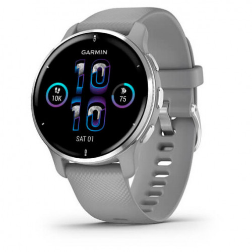 Garmin Venu 2 Plus Silver S. Steel Bezel w. Powder G. Case and S. Band (010-02496-00/10)