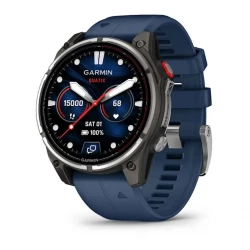 Garmin Fenix 8 Pro 47 mm AMOLED Marine GPS Titanium with Blue Silicone Band (010-03198-50)