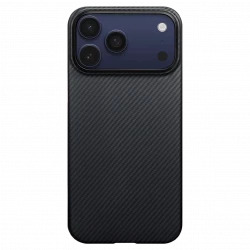 Чехол-накладка (карбоновый) Apple iPhone 17 Pro Max Pitaka Ultra-Slim Case with PitaTap Black/Grey [Twill] (KI1701BPM)