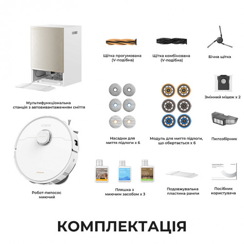 Робот-пылесос с функцией влажной уборки Dreame Matrix 10 Pro White (RLM61HE-Wh)