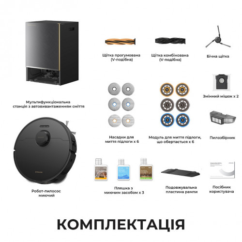 Робот-пылесос с функцией влажной уборки Dreame Matrix 10 Pro Black (RLM61HE-Bl)