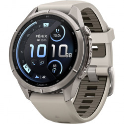 Garmin Fenix 9 Pro inReach 43mm Titanium with Fog Gray/Dark Sandstone Silicone Band (010-04335-80/81)