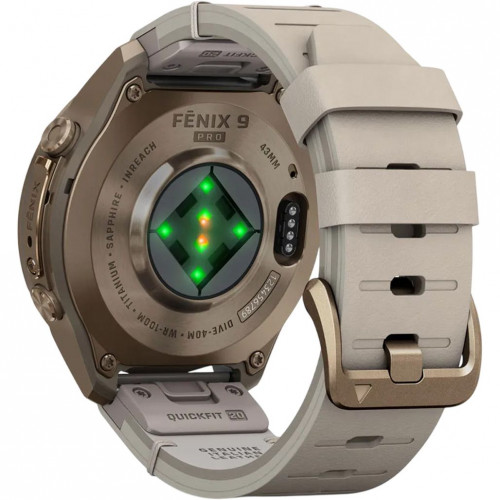Garmin Fenix 9 Pro inReach 43mm Autumn Gold Titanium with Bone Leather Band (010-04335-40/41)