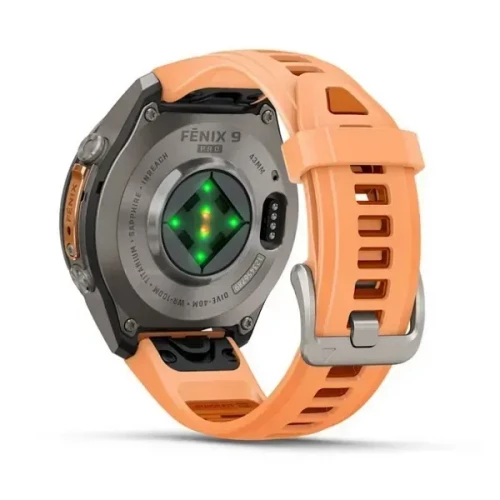 Garmin Fenix 9 Pro inReach 43mm Titanium with Shell Pink/Autumn Orange Silicone Band (010-04335-00/01)