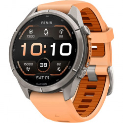 Garmin Fenix 9 Pro 43mm Titanium with Shell Pink/Autumn Orange Silicone Band (010-04335-05/06)