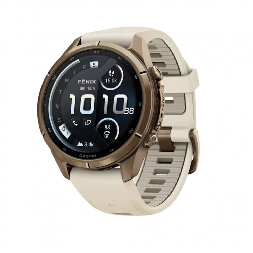 Garmin Fenix 9 Pro inReach 43mm Autumn Gold Titanium with Cream/French Gray Silicone Band (010-04335-20/21)