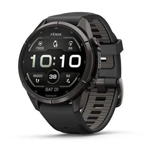 Garmin Fenix 9 Pro inReach 43mm Carbon Gray DLC Titanium w. Black/Pebble Gray Silicone B. (010-04335-10/11)