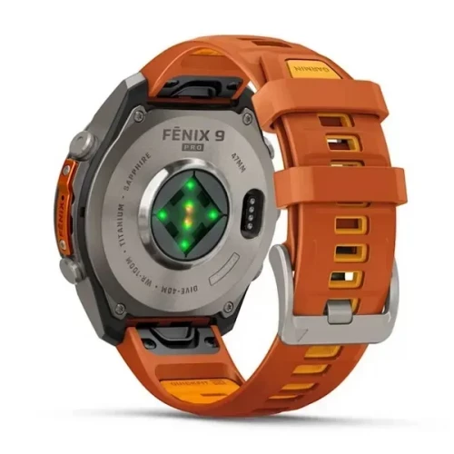 Garmin Fenix 9 Pro inReach 47mm Titanium with Autumn Orange/Spark Orange Silicone Band (010-04336-00/01)
