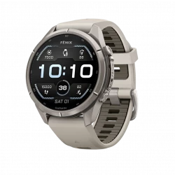 Garmin Fenix 9 Pro 43mm Titanium with Fog Gray/Dark Sandstone Silicone Band (010-04335-85/86)