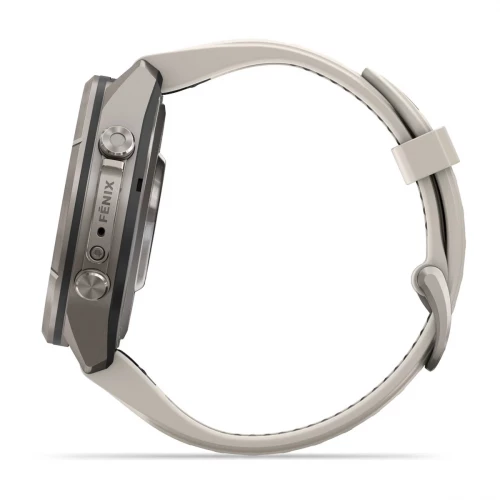 Garmin Fenix 9 Pro 43mm Titanium with Fog Gray/Dark Sandstone Silicone Band (010-04335-85/86)