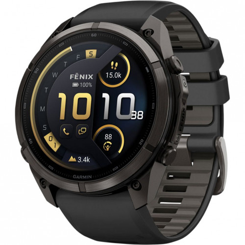 Garmin Fenix 9 Pro inReach 51mm Carbon Gray DLC Titanium w. Black/Pebble Gray Silicone B. (010-04337-10/11)
