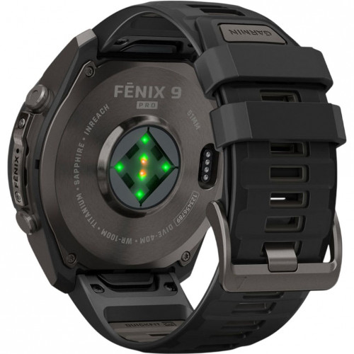 Garmin Fenix 9 Pro inReach 51mm Carbon Gray DLC Titanium w. Black/Pebble Gray Silicone B. (010-04337-10/11)