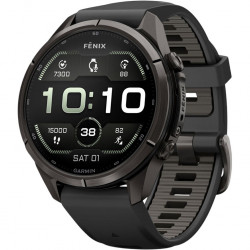 Garmin Fenix 9 Pro 43mm Carbon Gray DLC Titanium with Black/Pebble Gray Silicone Band (010-04335-15/16)