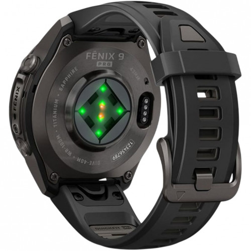 Garmin Fenix 9 Pro 43mm Carbon Gray DLC Titanium with Black/Pebble Gray Silicone Band (010-04335-15/16)