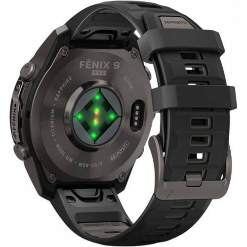 Garmin Fenix 9 Pro 47mm Carbon Gray DLC Titanium with Black/Pebble Gray Silicone Band (010-04336-15/16)