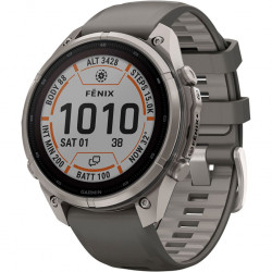 Garmin Fenix 9 Pro inReach Solar 47mm Titanium with Pebble Gray/Silver Gray Silicone Band (010-04338-00/01)
