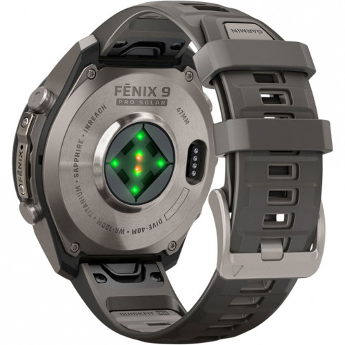 Garmin Fenix 9 Pro inReach Solar 47mm Titanium with Pebble Gray/Silver Gray Silicone Band (010-04338-00/01)