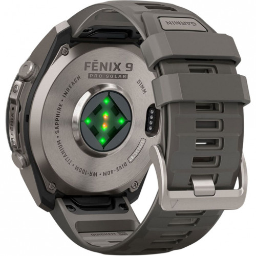 Garmin Fenix 9 Pro inReach Solar 51mm Titanium with Pebble Gray/Silver Gray Silicone Band (010-04339-00/01)
