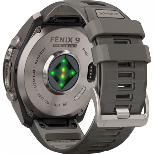 Garmin Fenix 9 Pro Solar 51mm Titanium with Pebble Gray/Silver Gray Silicone Band (010-04339-05/06)