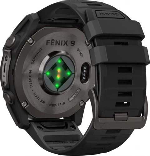 Garmin Fenix 9 51mm Carbon Gray DLC Titanium with Black Silicone Band (010-04763-10/11)