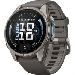 Garmin Fenix 9 51mm Titanium with Pebble Gray Silicone Band (010-04763-00/01)