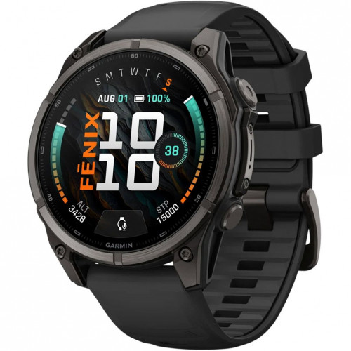 Garmin Fenix 9 47mm Carbon Gray DLC Titanium with Black Silicone Band (010-04762-10/11)