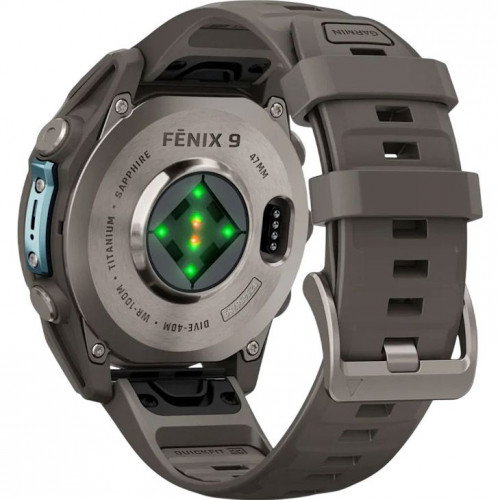 Garmin Fenix 9 47mm Titanium with Pebble Gray Silicone Band (010-04762-00/01)