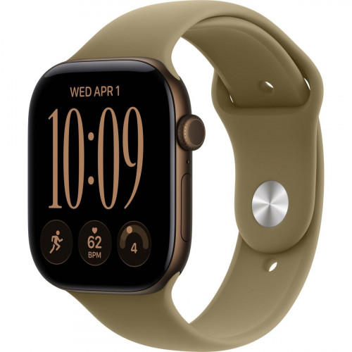 Apple Watch Series 12 GPS 46mm Dark Bronze Aluminum Case with Olive Sport Band S/M (MJEQ4)