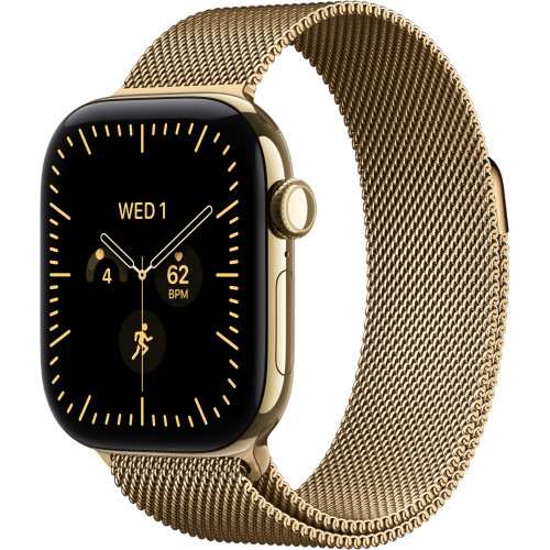 Apple Watch Series 12 GPS + Cellular 42mm Radiant Gold Titanium Case with Radiant Gold Milanese L. (MJGL4)