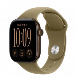 Apple Watch Series 12 GPS + Cellular 42mm Dark Bronze Aluminum Case with Olive Sport Band S/M (MJG44)