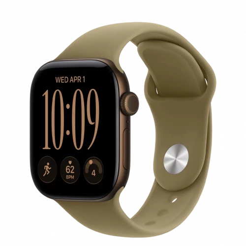 Apple Watch Series 12 GPS + Cellular 42mm Dark Bronze Aluminum Case with Olive Sport Band S/M (MJG44)