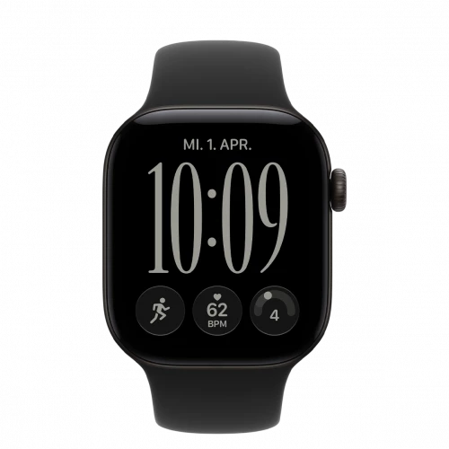 Apple Watch Series 12 GPS + Cellular 42mm Black Aluminum Case with Black Sport Band M/L (MJG14)